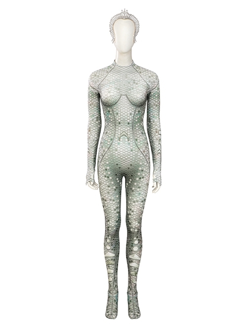 Aquaman And The Lost Kingdom Atlanna Queen Halloween Bodysuit Tiara Headgear Cosplay Costume