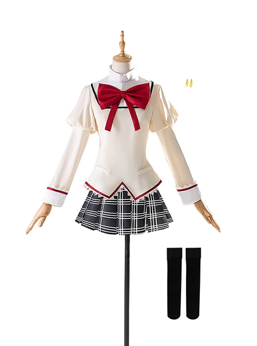 Puella Magi Madoka Magica School Uniforms Sayaka Miki Halloween Cosplay Costume Updated Version Full Set