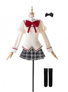 Puella Magi Madoka Magica School Uniforms Kyoko Sakura Halloween Cosplay Costume Updated Version Full Set