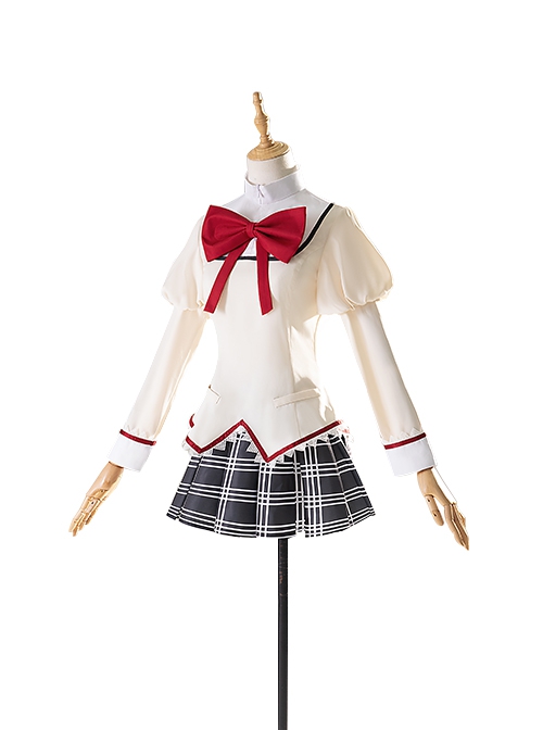 Puella Magi Madoka Magica School Uniforms Mami Tomoe Halloween Cosplay Costume Updated Version Full Set