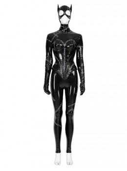 Batman Returns 1992 Catwoman Selina Kyle Halloween Cosplay Costume Set Without Boots Without Props