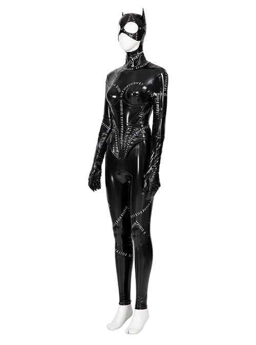 Batman Returns 1992 Catwoman Selina Kyle Halloween Cosplay Costume Set Without Boots Without Props