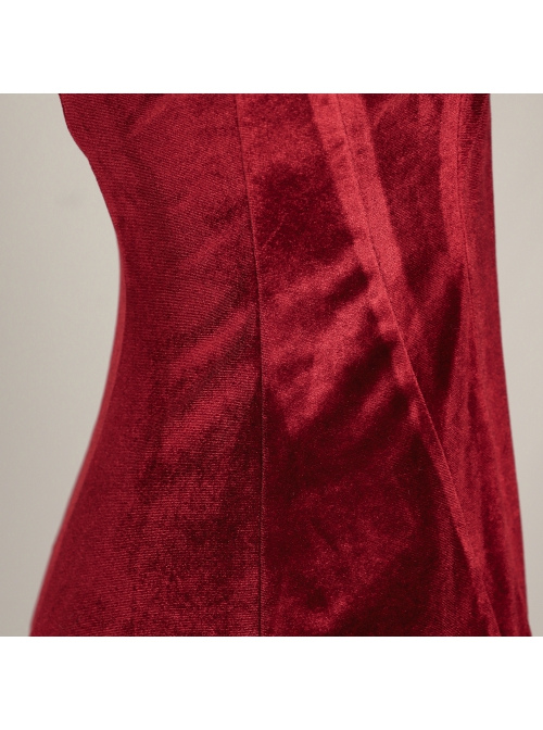 Movie Love Actually Retro Style Christmas Red Dress Suit Halloween Cosplay Costume Set Without Shoes