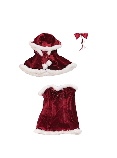 Movie Love Actually Retro Style Christmas Red Dress Suit Halloween Cosplay Costume Set Without Shoes