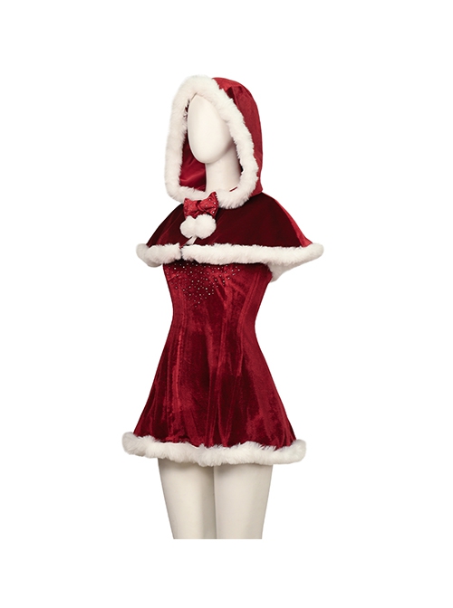 Movie Love Actually Retro Style Christmas Red Dress Suit Halloween Cosplay Costume Set Without Shoes