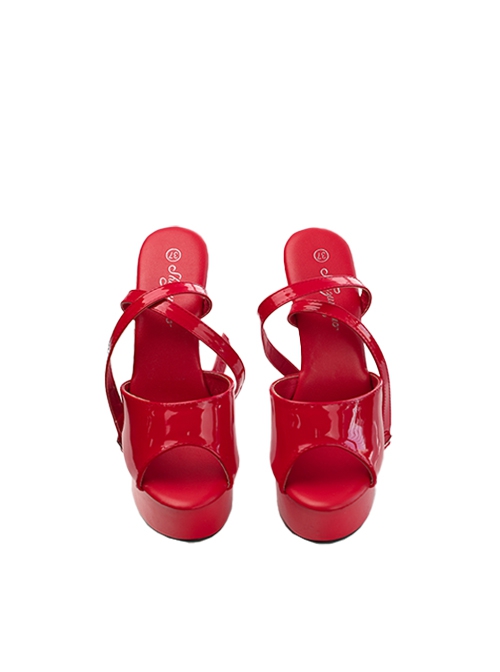 Movie Love Actually Retro Style Christmas Red Suit Halloween Cosplay Accessories Red High Heel Shoes