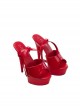 Movie Love Actually Retro Style Christmas Red Suit Halloween Cosplay Accessories Red High Heel Shoes