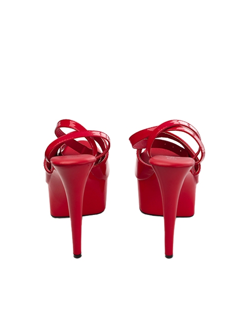 Movie Love Actually Retro Style Christmas Red Suit Halloween Cosplay Accessories Red High Heel Shoes