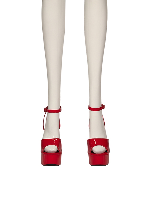 Movie Love Actually Retro Style Christmas Red Suit Halloween Cosplay Accessories Red High Heel Shoes