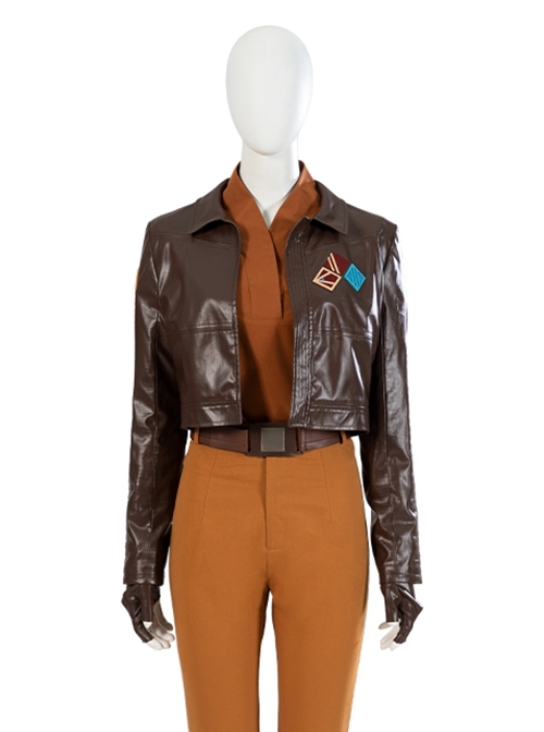 Star Wars Spin-Off TV Drama Ahsoka Sabine Wren Halloween Cosplay Accessories Brown Leather Coat