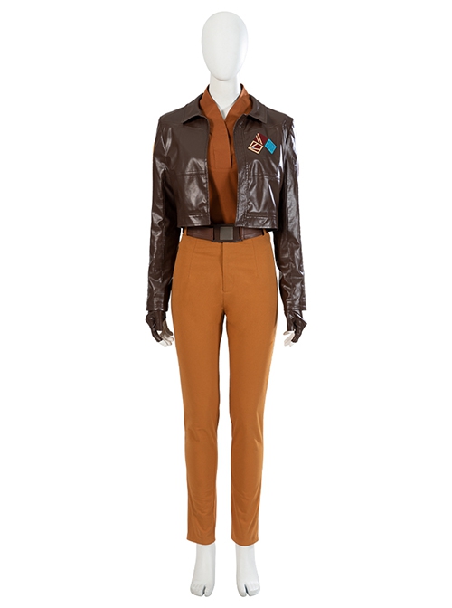 Star Wars Spin-Off TV Drama Ahsoka Sabine Wren Halloween Cosplay Accessories Brown Leather Coat