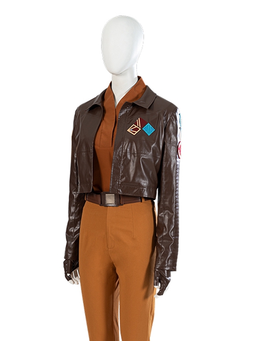 Star Wars Spin-Off TV Drama Ahsoka Sabine Wren Halloween Cosplay Accessories Brown Leather Coat