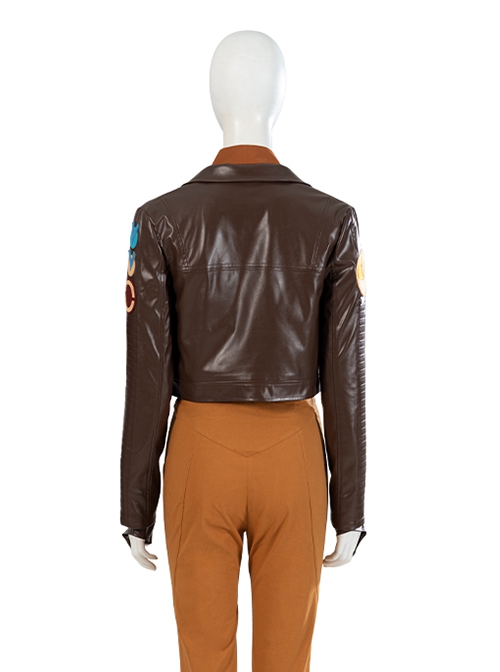 Star Wars Spin-Off TV Drama Ahsoka Sabine Wren Halloween Cosplay Accessories Brown Leather Coat