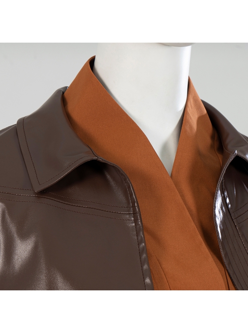 Star Wars Spin-Off TV Drama Ahsoka Sabine Wren Halloween Cosplay Accessories Brown Leather Coat