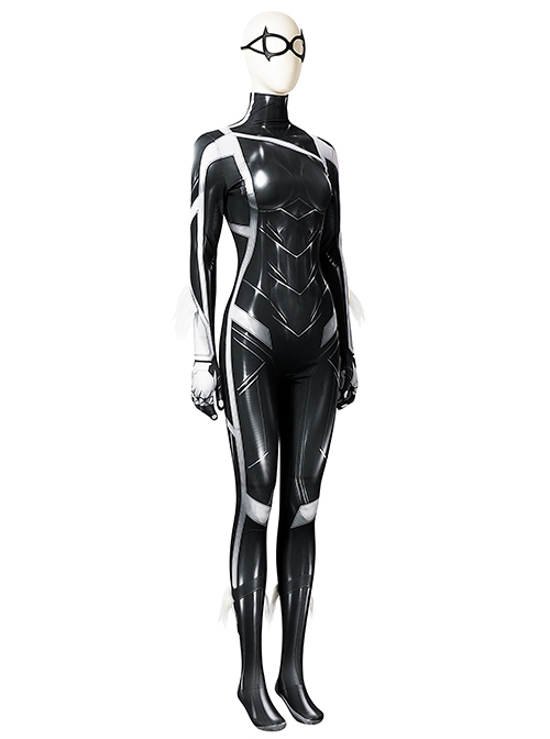 Marvel's Spider-Man 2 Black Cat Felicia Hardy Halloween Cosplay Costume Bodysuit Full Set