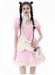 Personalized White Polyester Material With Pink Webbing Bow Decoration Gothic Style Bone Shoulder Bag