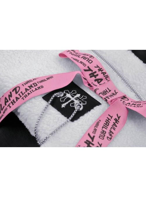 Personalized White Polyester Material With Pink Webbing Bow Decoration Gothic Style Bone Shoulder Bag