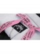 Personalized White Polyester Material With Pink Webbing Bow Decoration Gothic Style Bone Shoulder Bag