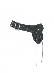 Adjustable Personalized Black PU Leather Practical Waist Bag With Metal Spiked Rivets Decorated Punk Style Rock Belt