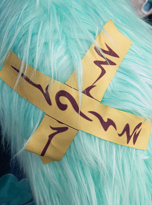 Honkai Star Rail HuoHuo Halloween Cosplay Accessories Green Furry Tail
