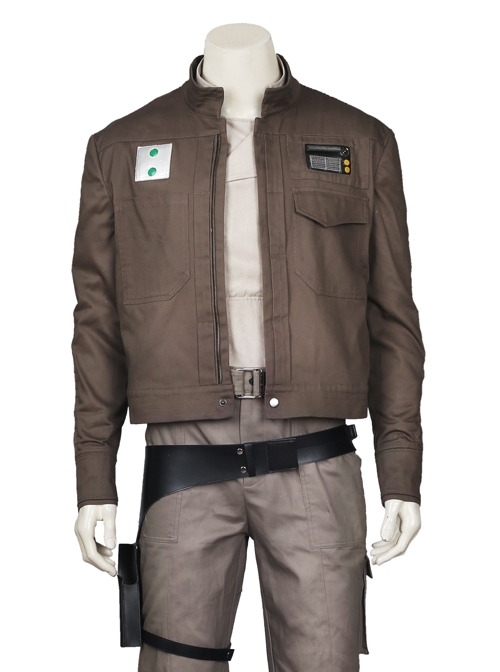Rogue One A Star Wars Story Cassian Andor Halloween Cosplay Costume Brown Short Jacket
