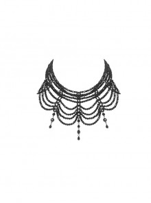 Sexy Black Tassel Clavicle Chain Gothic Pendant Necklace