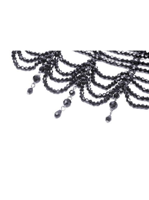 Sexy Black Tassel Clavicle Chain Gothic Pendant Necklace