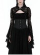 Black Thin Lace And Exquisite Lace Embellished With Gothic Style Long Sleeved Sexy Shawl