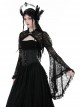 Black Thin Lace And Exquisite Lace Embellished With Gothic Style Long Sleeved Sexy Shawl