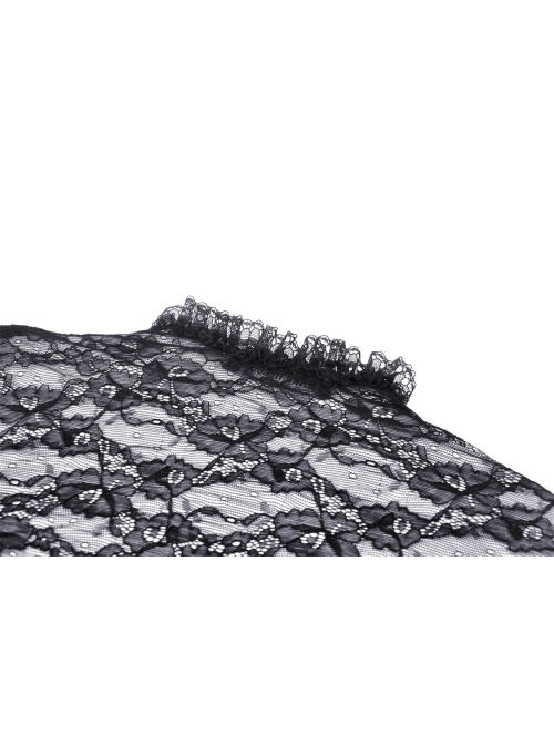Black Thin Lace And Exquisite Lace Embellished With Gothic Style Long Sleeved Sexy Shawl