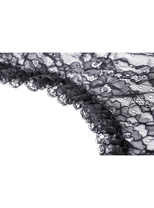 Black Thin Lace And Exquisite Lace Embellished With Gothic Style Long Sleeved Sexy Shawl