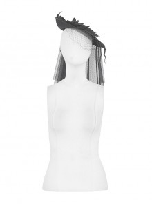 Black Sexy Women's Mesh Three Dimensional Flower Pattern Decorated Gothic Hat