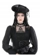 Black Sexy Women's Mesh Three Dimensional Flower Pattern Decorated Gothic Hat