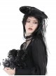 Black Sexy Women's Mesh Three Dimensional Flower Pattern Decorated Gothic Hat