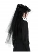 Black Sexy Women's Mesh Three Dimensional Flower Pattern Decorated Gothic Hat
