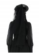 Black Sexy Women's Mesh Three Dimensional Flower Pattern Decorated Gothic Hat
