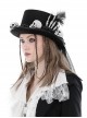 Handsome Black Polyester Brim With White Skull Decoration Punk Style Magic Hat