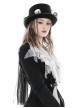 Handsome Black Polyester Brim With White Skull Decoration Punk Style Magic Hat