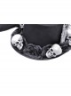 Handsome Black Polyester Brim With White Skull Decoration Punk Style Magic Hat