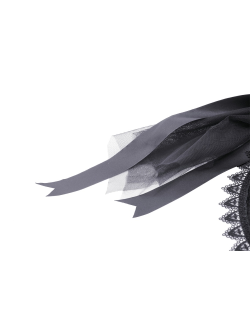 Halloween Black Pointed Top Exquisite Pattern Bound Gothic Style Witch Hat