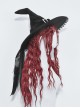 Halloween Black Pointed Top Exquisite Pattern Bound Gothic Style Witch Hat