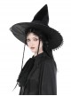 Halloween Black Pointed Top Exquisite Pattern Bound Gothic Style Witch Hat