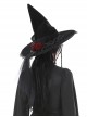 Halloween Black Pointed Top Exquisite Pattern Bound Gothic Style Witch Hat