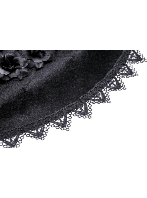 Halloween Black Pointed Top Exquisite Pattern Bound Gothic Style Witch Hat