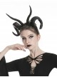 Halloween Black Plastic Exaggerated Gothic Devil Horn Headdress