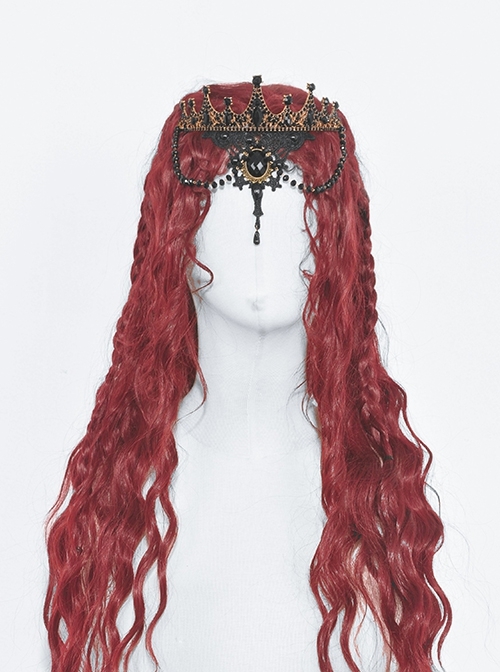Black Gorgeous Alloy Princess Gothic Style Crown Headdress