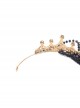 Black Gorgeous Alloy Princess Gothic Style Crown Headdress