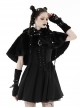 Black Plush Woven Bear Ears And Metal Buckle On The Chest Lolita Hooded Cape