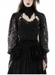 Retro Black Woven Patchwork Lace Long Sleeved Gothic See Through Cape