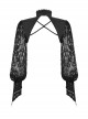 Retro Black Woven Patchwork Lace Long Sleeved Gothic See Through Cape